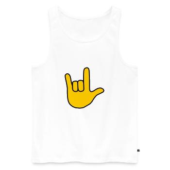 Emoji Je t’aime esquisse couleur - Débardeur bio Premium Homme - blanc - Devant - Michal (187cm)