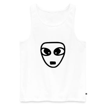 Emoji Sketch Alien noir - Débardeur bio Premium Homme - blanc - Devant - Michal (187cm)