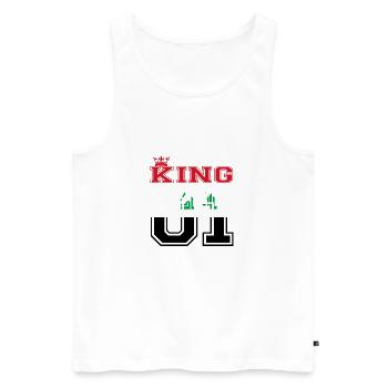 land partner king 01 prince Irak - Männer Premium Bio Tank Top - Weiß - Vorne - AI Model Male 178 light (178cm)