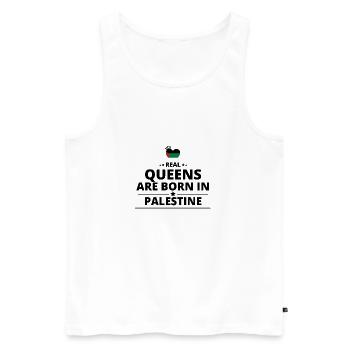 GESCHENK QUEENS LOVE FROM PALESTINE PALESTINA - Männer Premium Bio Tank Top - Weiß - Vorne - AI Model Male 178 light (178cm)