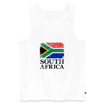 Afrique du Sud - Débardeur bio Premium Homme - blanc - Devant - AI Model Male 178 light (178cm)