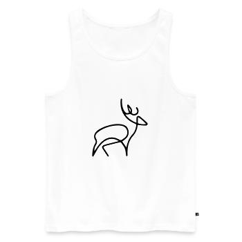 oneline Hirsch - Männer Premium Bio Tank Top - Weiß - Vorne - AI Model Male 178 light (178cm)