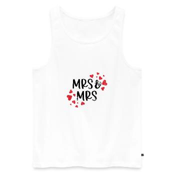 MRS & MRS DEAR GIRLS LOVE WOMEN LGBT SAYING - Débardeur bio Premium Homme - blanc - Devant - Michal (187cm)