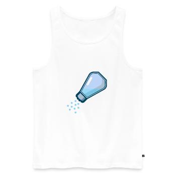 Salière cuisine cuisson des aliments - Débardeur bio Premium Homme - blanc - Devant - Michal (187cm)