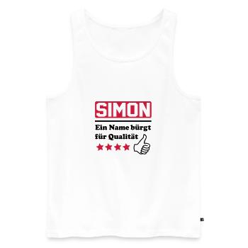 simon - Männer Premium Bio Tank Top - Weiß - Vorne - AI Model Male 178 light (178cm)