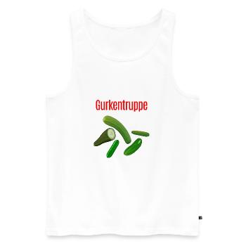 Gurkentruppe - Männer Premium Bio Tank Top - Weiß - Vorne - Michal (187cm)