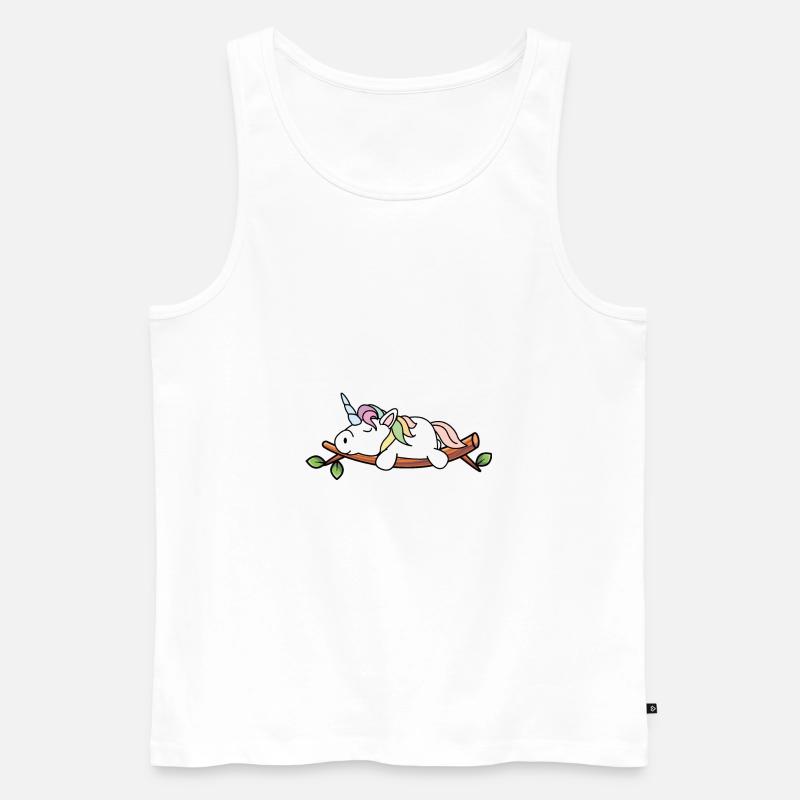 schlafendes Einhorn - Männer Premium Bio Tank Top - Weiß