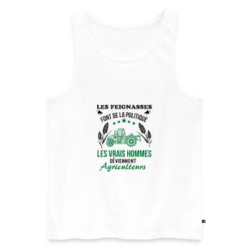 Agriculteurs - Débardeur bio Premium Homme - blanc - Devant - Michal (187cm)