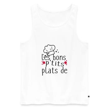 les bons petits plats - Débardeur bio Premium Homme - blanc - Devant - Michal (187cm)
