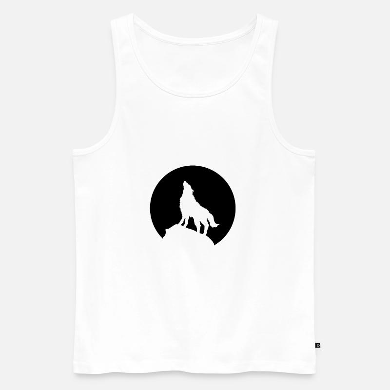 Wolf - Männer Premium Bio Tank Top - Weiß