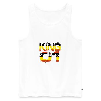 Geschenk King 01 Land Partner Uganda - Männer Premium Bio Tank Top - Weiß - Vorne - AI Model Male 178 light (178cm)