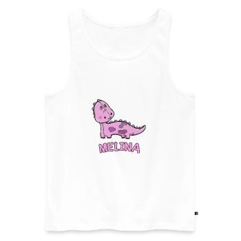 enfant drôle de dinosaure d'anniversaire cadeau Melina - Débardeur bio Premium Homme - blanc - Devant - AI Model Male 178 light (178cm)