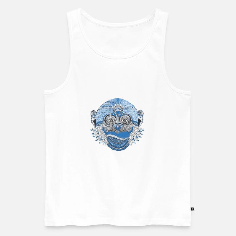 Abstrakter Affe Geschenk Geschenkidee - Männer Premium Bio Tank Top - Weiß