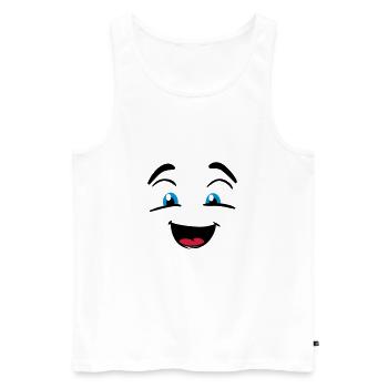 Visage rieur - Débardeur bio Premium Homme - blanc - Devant - Michal (187cm)