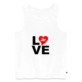 swimming love - Men's Premium Organic Tank Top - white - Front - Michal (187cm)