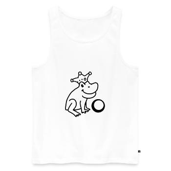 Sweet Frog King with gold ball - line - Men's Premium Organic Tank Top - white - Front - AI Model Male 178 light (178cm)