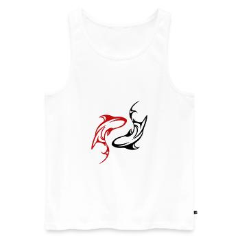 Requins - Yin Yang - Dans toutes les couleurs Vector - Débardeur bio Premium Homme - blanc - Devant - AI Model Male 178 light (178cm)