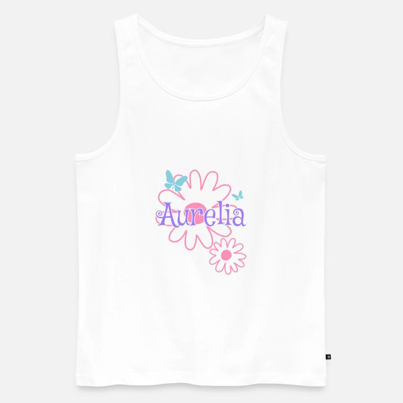 Aurelia Name Mädchenname Gänseblümchen - Männer Premium Bio Tank Top - Weiß