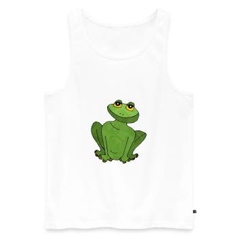 Frosch - Männer Premium Bio Tank Top - Weiß - Vorne - Michal (187cm)