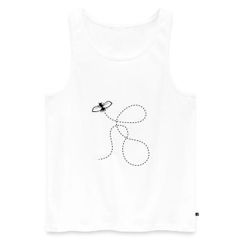 Gestrichelte Linie Fliege - Männer Premium Bio Tank Top - Weiß - Vorne - AI Model Male 178 light (178cm)