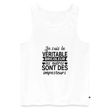 je suis le véritable bricoleur - cadeau bricoleur - Débardeur bio Premium Homme - blanc - Devant - Michal (187cm)