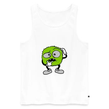 Comic skeptical face monster - Men's Premium Organic Tank Top - white - Front - AI Model Male 178 light (178cm)