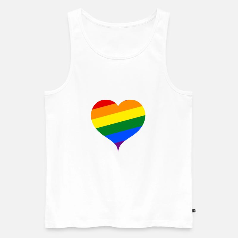 Das Regenbogen-Herz ;) - Männer Premium Bio Tank Top - Weiß