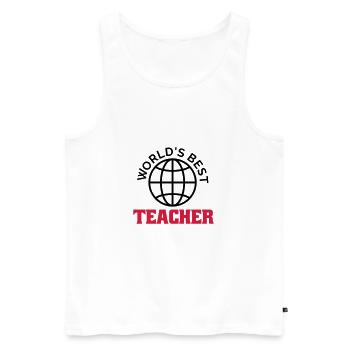 worlds best teacher - Men's Premium Organic Tank Top - white - Front - Michal (187cm)