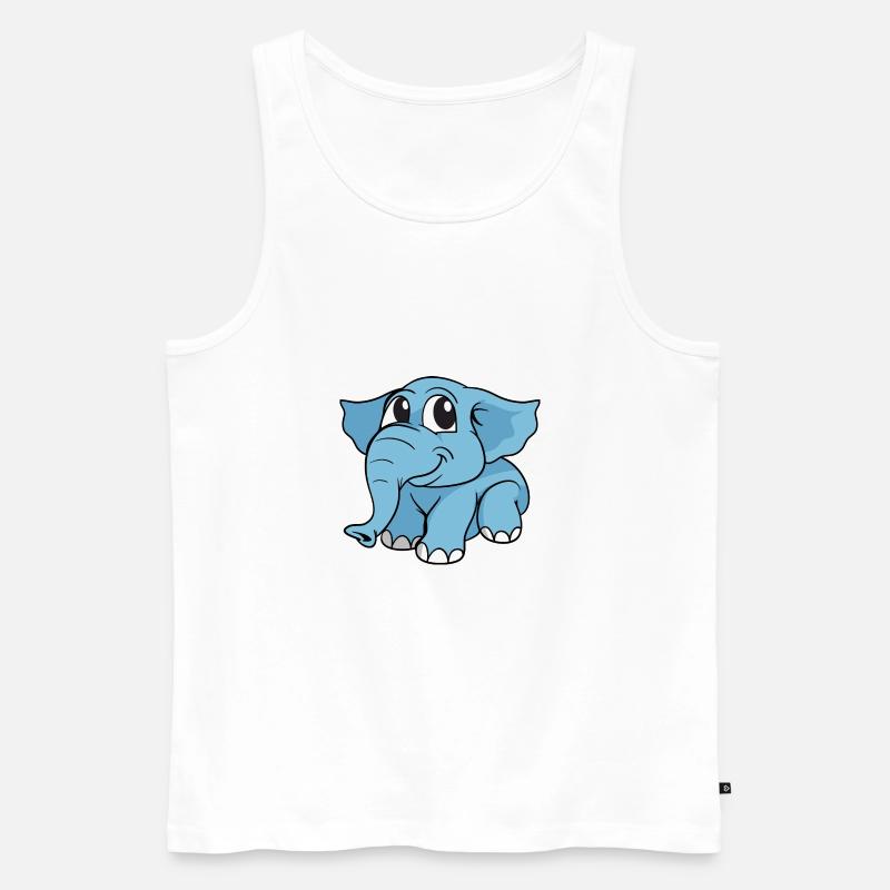 Elephant Elefant - Männer Premium Bio Tank Top - Weiß
