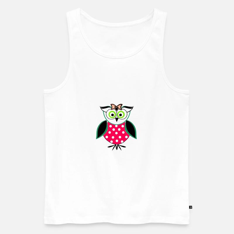 Eule Illustration - Männer Premium Bio Tank Top - Weiß
