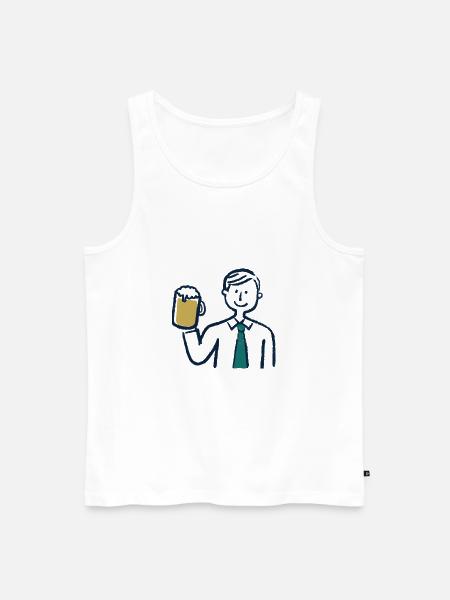 Beer trinking Guy - Männer Premium Bio Tank Top - Weiß
