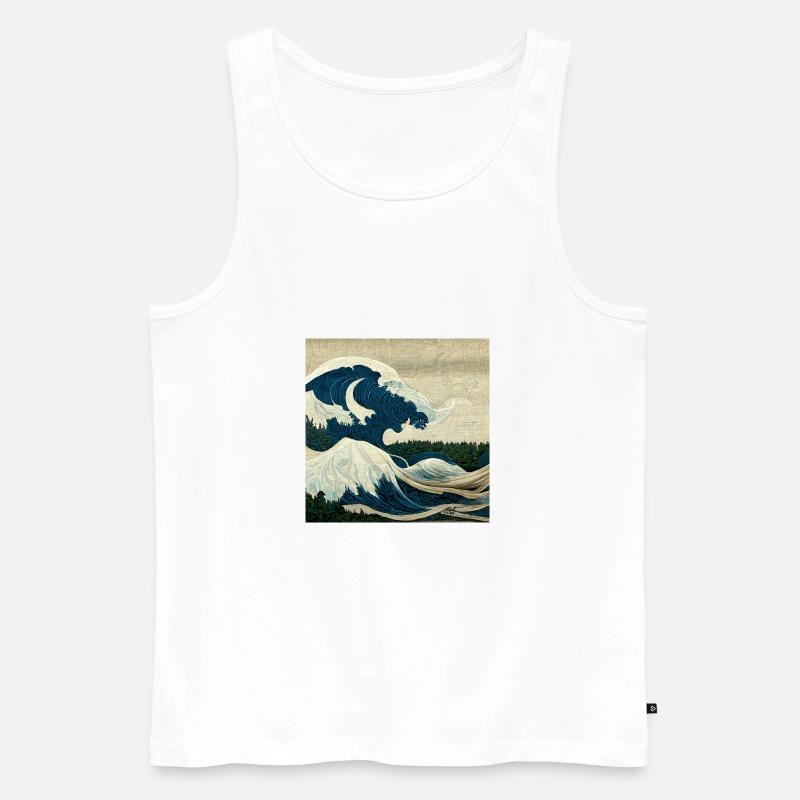 Die große Welle - Männer Premium Bio Tank Top - Weiß