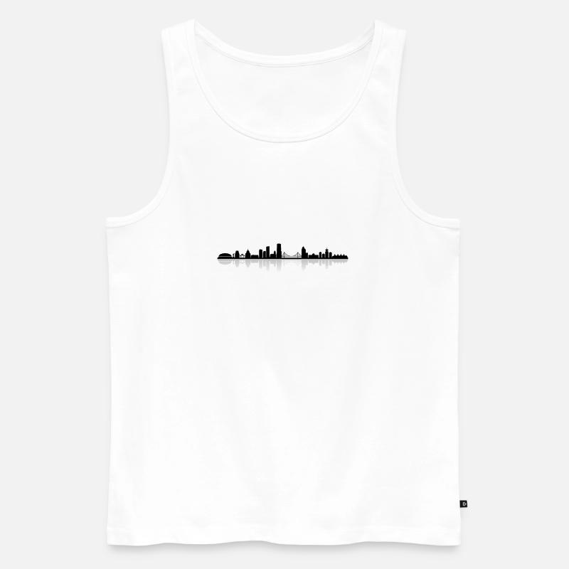 Skyline - Vancouver - Männer Premium Bio Tank Top - Weiß