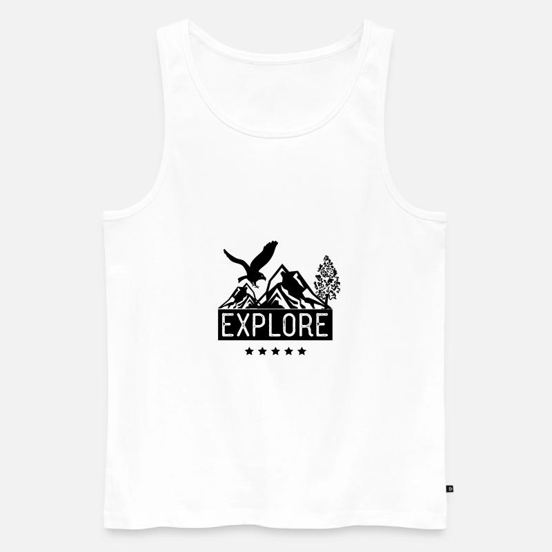 Explore - Männer Premium Bio Tank Top - Weiß