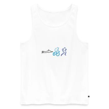 Triathlon - Männer Premium Bio Tank Top - Weiß - Vorne - AI Model Male 178 light (178cm)