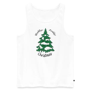 Holly Jolly Christmas - Männer Premium Bio Tank Top - Weiß - Vorne - AI Model Male 178 light (178cm)