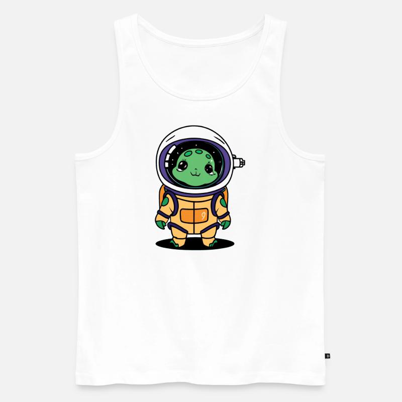 cute space turtle - Männer Premium Bio Tank Top - Weiß