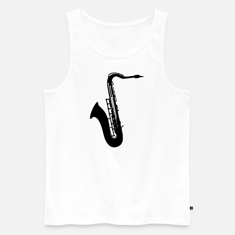 saxophon - Männer Premium Bio Tank Top - Weiß