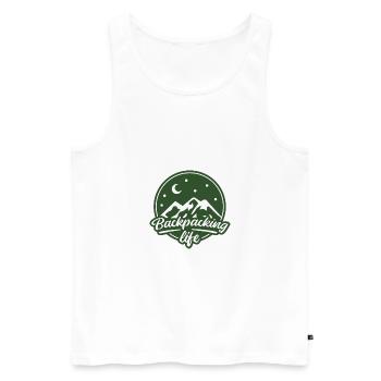 Travel World Tour Travel Holiday Backpacking - Men's Premium Organic Tank Top - white - Front - AI Model Male 178 light (178cm)