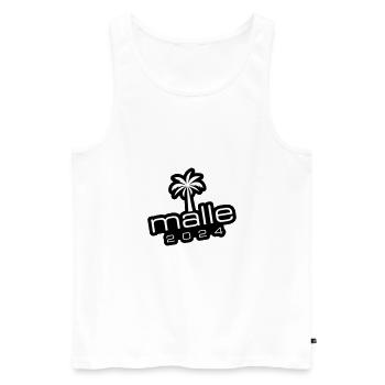 Malle 2024 Mallorca Palme - Männer Premium Bio Tank Top - Weiß - Vorne - Michal (187cm)