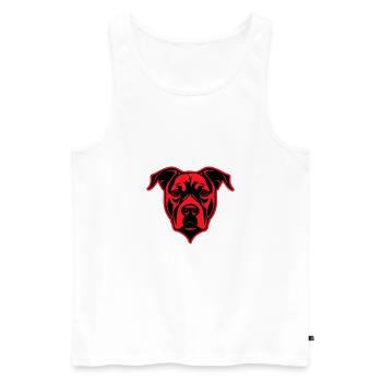Staffordshire Bull Terrier Dog Head - Men's Premium Organic Tank Top - white - Front - Michal (187cm)