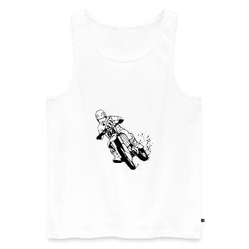 Moto Cross - Männer Premium Bio Tank Top - Weiß - Vorne - AI Model Male 178 light (178cm)
