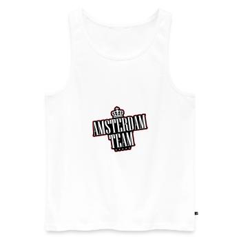 Amsterdam Team - Men's Premium Organic Tank Top - white - Front - Michal (187cm)