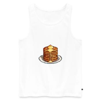 Icône de pixel de crêpe - Débardeur bio Premium Homme - blanc - Devant - Michal (187cm)