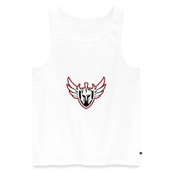 Spartan Warrior Helmet - Men's Premium Organic Tank Top - white - Front - AI Model Male 178 light (178cm)