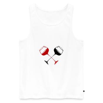 Wine Glass Red Wine Symbol Wine - Men's Premium Organic Tank Top - white - Front - Michal (187cm)