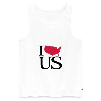 Je nous aime - I love Etats-Unis - Débardeur bio Premium Homme - blanc - Devant - Michal (187cm)