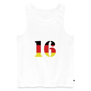 16 Numéro Jersey Allemagne - Débardeur bio Premium Homme - blanc - Devant - Michal (187cm)