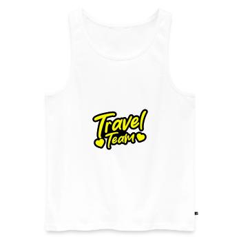 Travel Team - Männer Premium Bio Tank Top - Weiß - Vorne - Michal (187cm)
