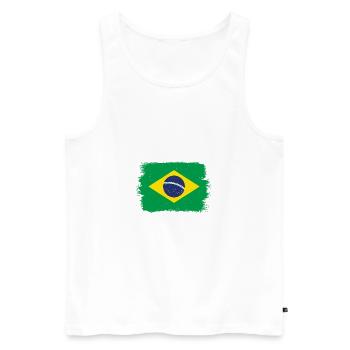 Brésil Drapeau Brésilien Drapeau Amérique du Sud - Débardeur bio Premium Homme - blanc - Devant - Michal (187cm)